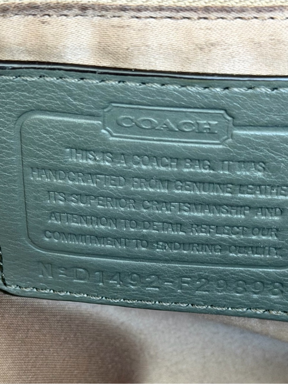 Coach Madison 15960 olive green Pebbled Leather tote shoulder bag - Picture 8 of 8
